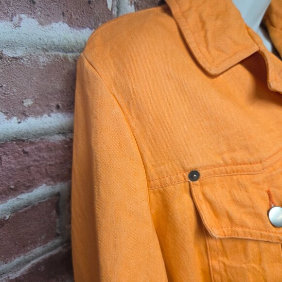 Together Denim Jacket 8 | Vintage 90s Utility Orange Cotton Streetwear Retro - Picture 5 of 8